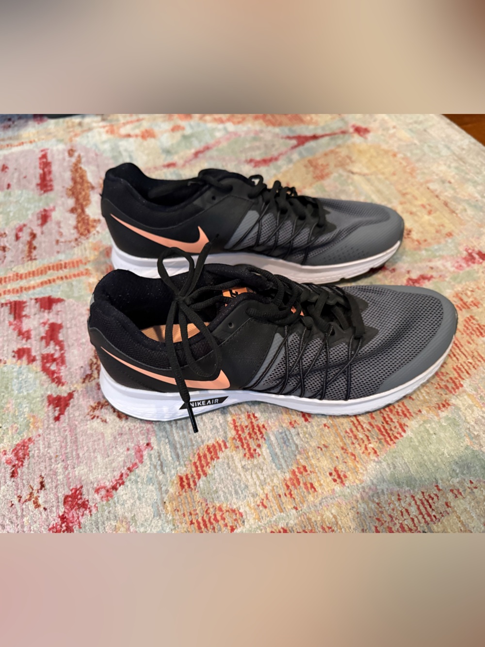 Nike Black & Gray Running Shoes with Pink Swoosh